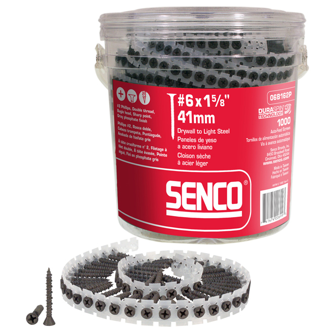 Vis n° 6 de 1 5/8" pour cloison sèche, chaudière de 1 000