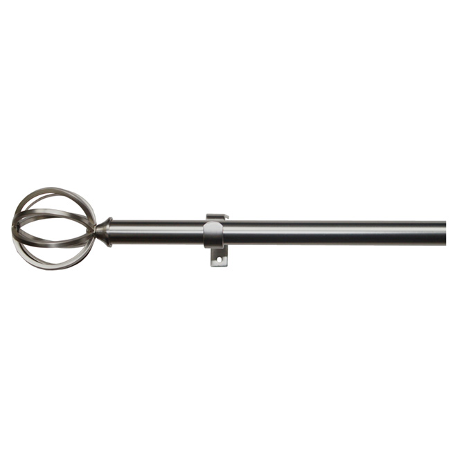 Tringle de métal décorative ajustable 66-120 po, nickel mat