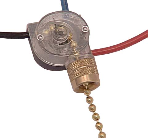 Interrupteur de ventilateur de plafond à chaînette, 3 fils
