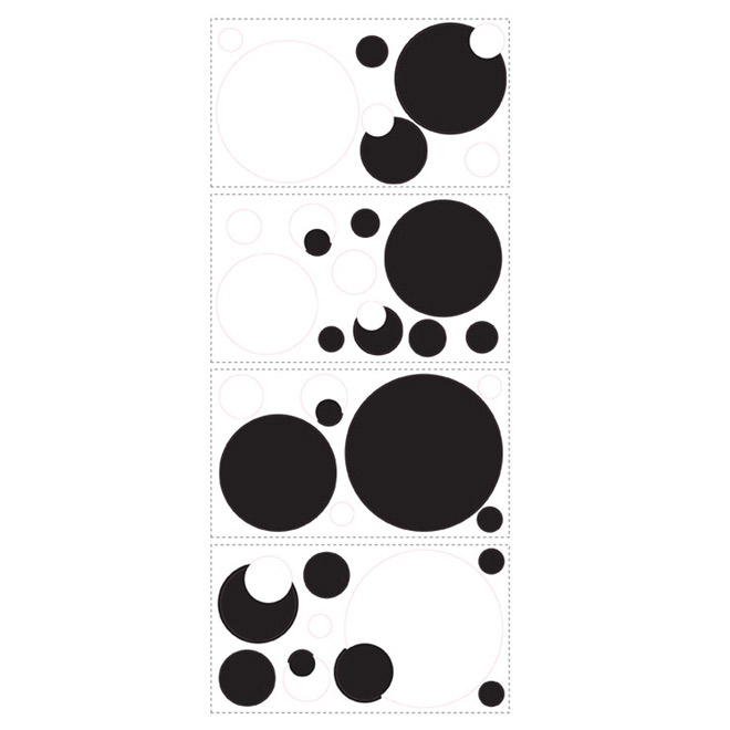 Peel and Stick Wall Decals - Black and White Chalkboard Dots