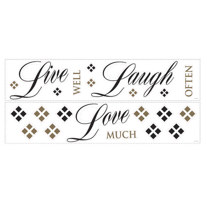 Appliqué mural autocollant «Live, Laugh, Love»