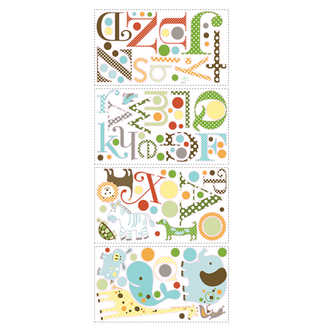 Peel and Stick Wall Decals - Animal and Alphabet
