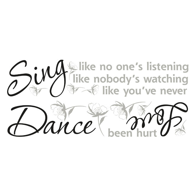 Appliqué mural autocollant «Dance, Sing, Love»
