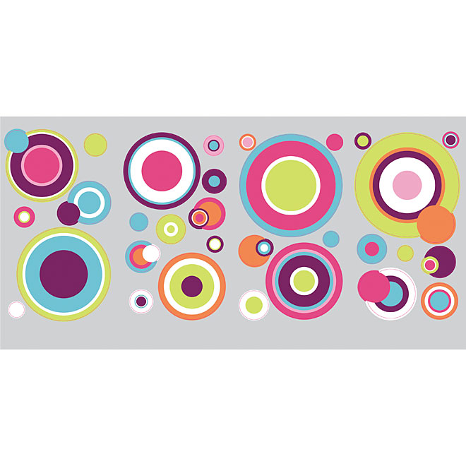 Appliques murales autocollantes « Crazy Dots » multicolores