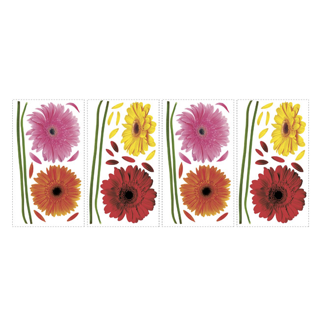 Peel and Stick Wall Decals - Small Gerber Daisies