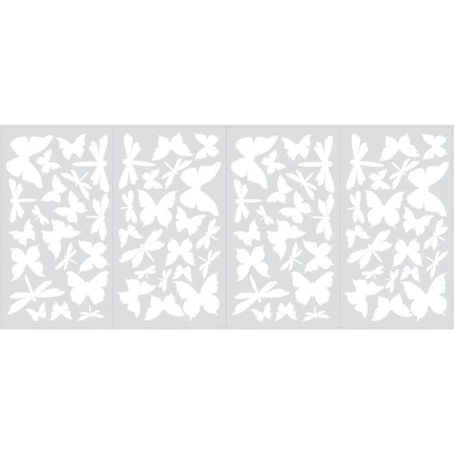 Appliqué mural autocollant «Papillons et Libellules»