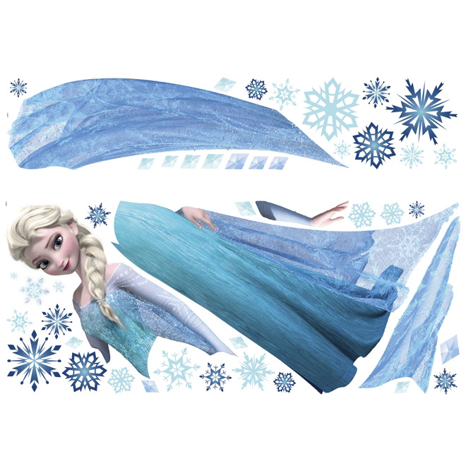 Appliqué mural autocollant «Elsa La Reine Des Neiges»