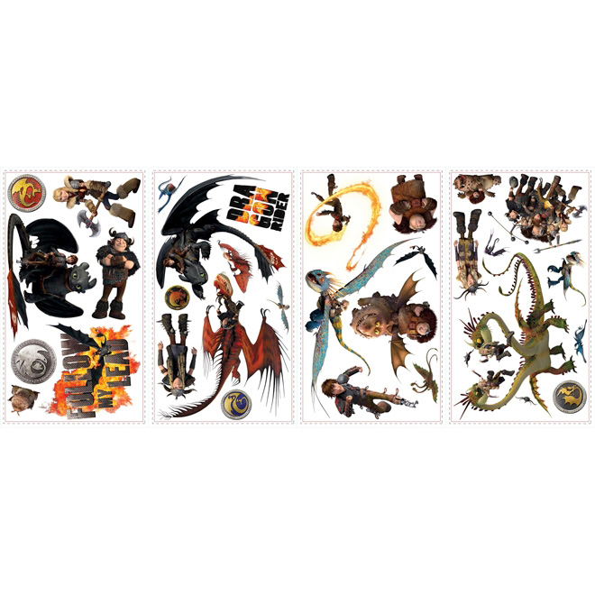Appliqué mural autocollant «Dragons 2»