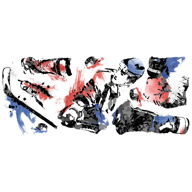 Peel and Stick Wall Decals - Hockey player