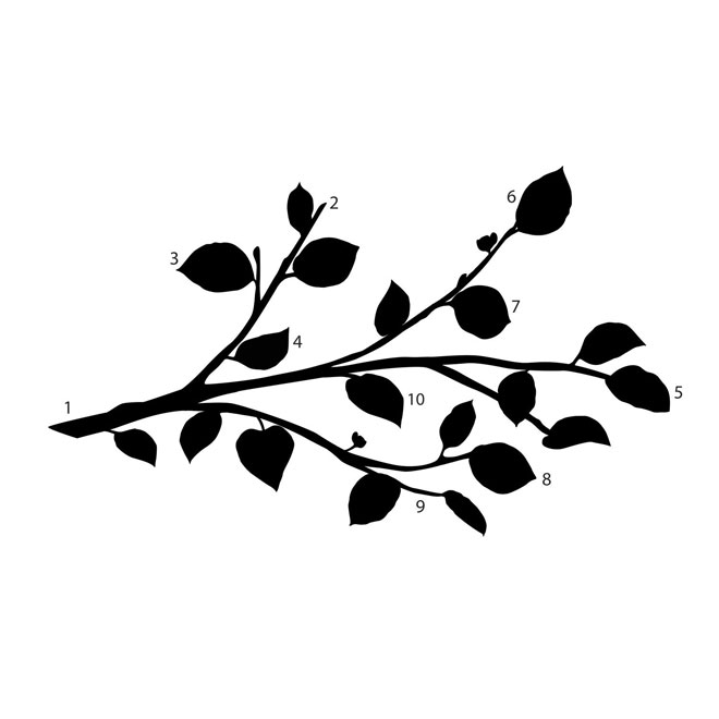 "Branch and Flower " Wall Decals with