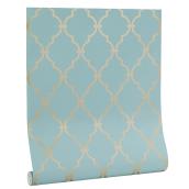 Papier peint, arabesques marocaines, or et sarcelle