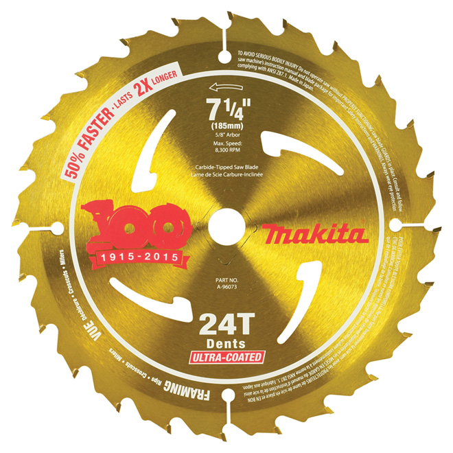 Lame de scie circulaire pour charpente 7 1/4 po