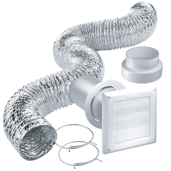 White 4" Bathroom Wall Vent Kit