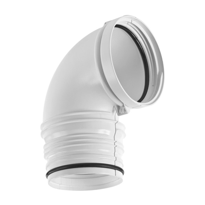 White 90° Rigid Dryer Elbow
