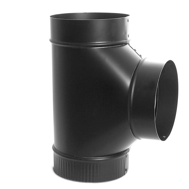 Raccord en T de 6'' de diamètre en acier noir