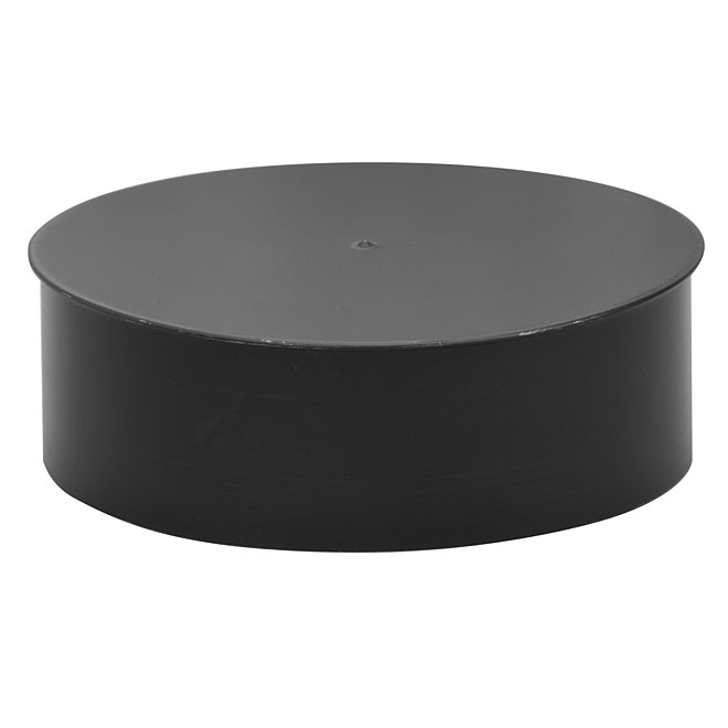 Black 6" Diameter Steel Round Black End Caps