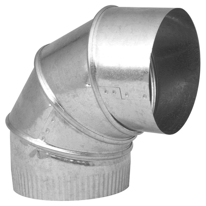 6" Galvanized Steel Adjustable Elbow, 0° to 90° Angle