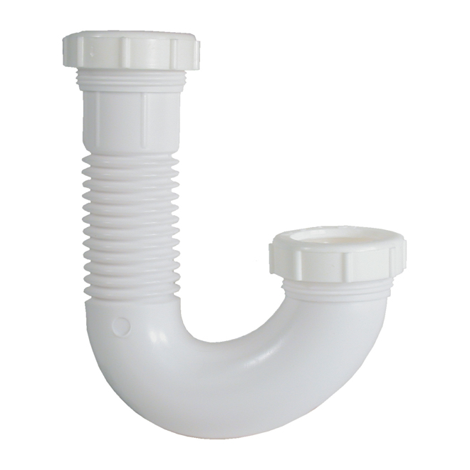 Coude en j FLEX'N FIX, plastique, 1 1/2"-1 1/4", blanc