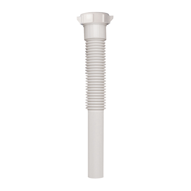 Tube de rallonge, FLEX'N FIX, plastique, 1 1/4" x 9", blanc