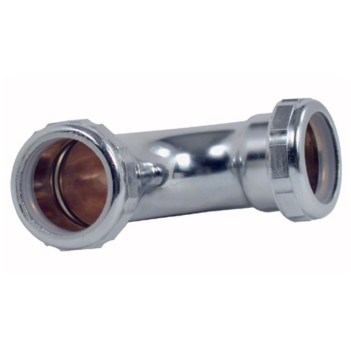Elbow - Brass - 90° - 1 1/4" - Chrome