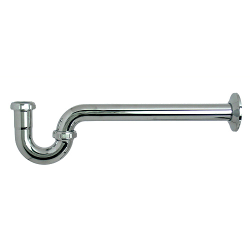 Siphon en P pour meuble-lavabo, sans bouchon, 1 1/4" x 15"