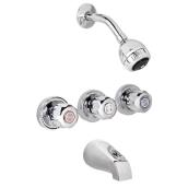 Robinet bain-douche à 3 poignées, chrome