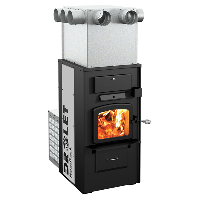 Petite fournaise à bois, 198 000 BTU, 500- 1500 pi², noir
