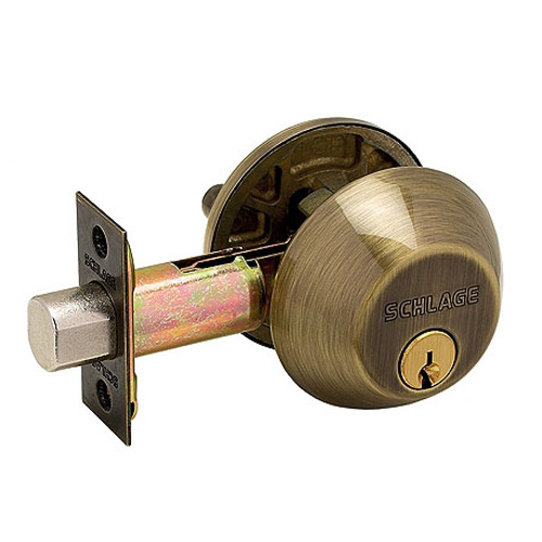 Single Cylinder Deadbolt Antique Brass