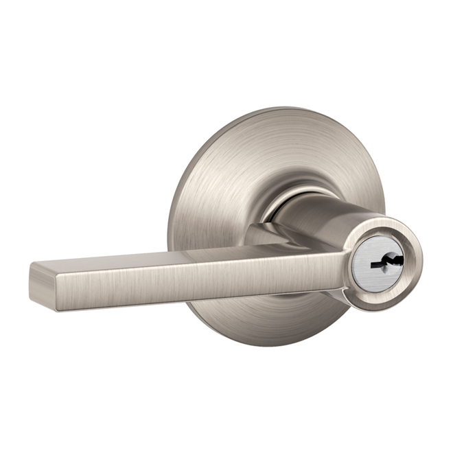 "Latitude" Locking Entrance Lever - Satin Nickel