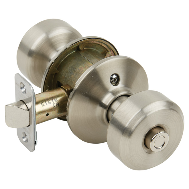 Poignée verrouillable cylindrique Bowery nickel satiné