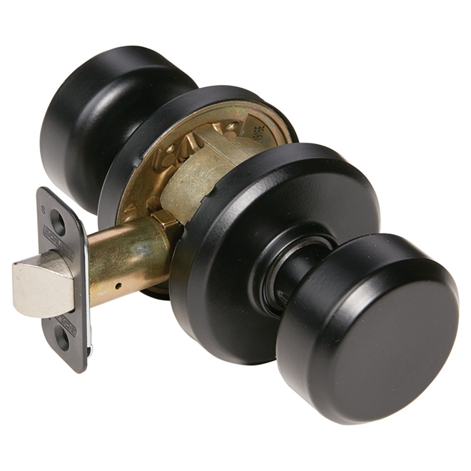 Bowery Matte Black Finish Cylindrical Interior Door Knob