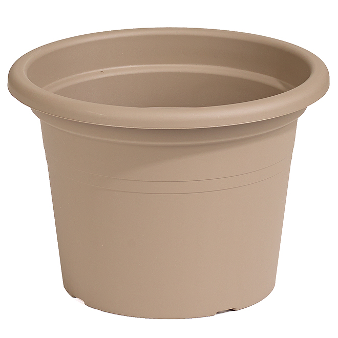 Plastic Round Planter 8" - Brown