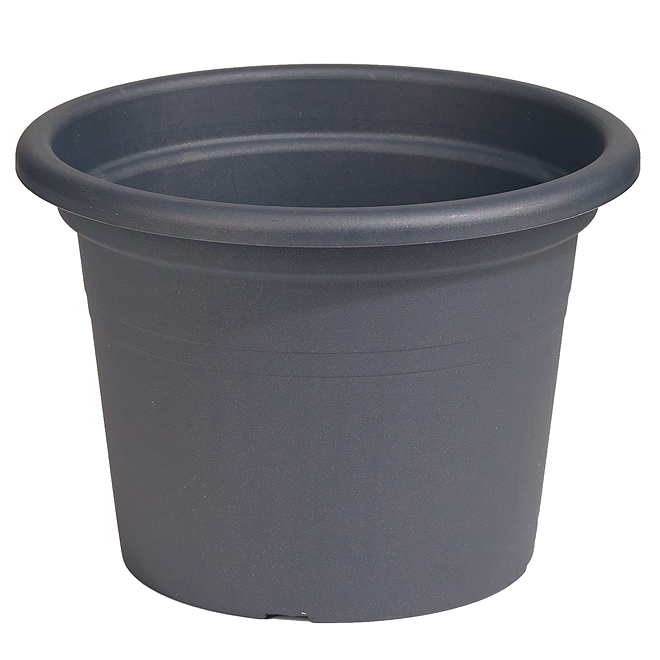 Plastic Round Planter 10" - Anthracite