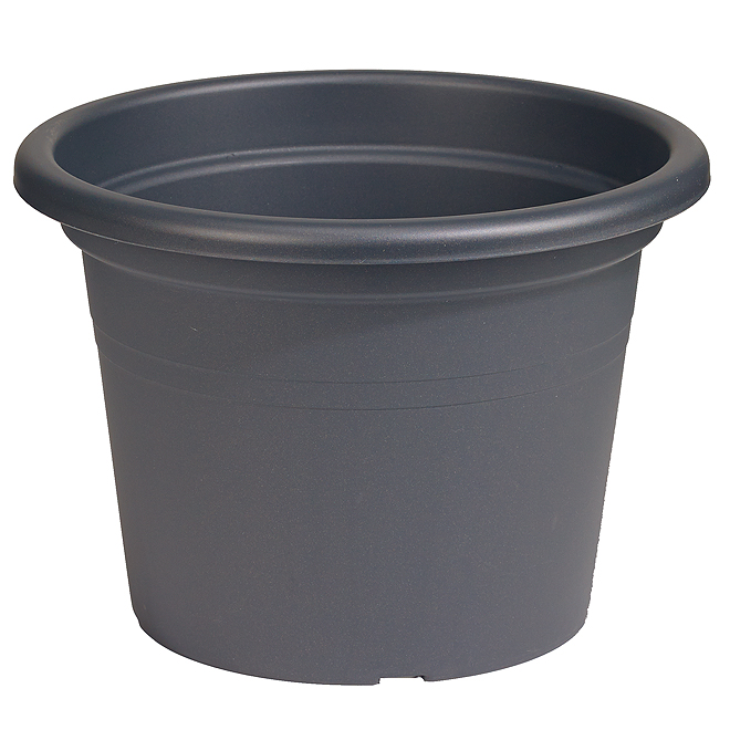 Plastic Round Planter 12" - Anthracite