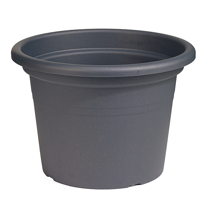 Plastic Round Planter 14" - Anthracite