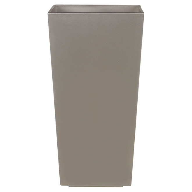 "Kubico" Tall Plastic Planter 21" - Charcoal