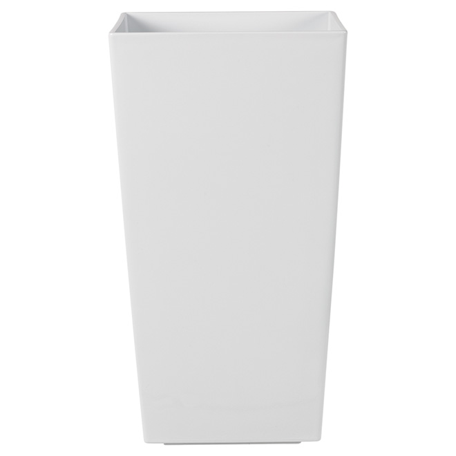 Jardinière en plastique « Kubico », 30 po, blanc