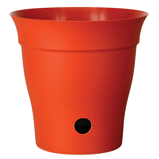 "Contempra" Pot with inside saucer - Orange