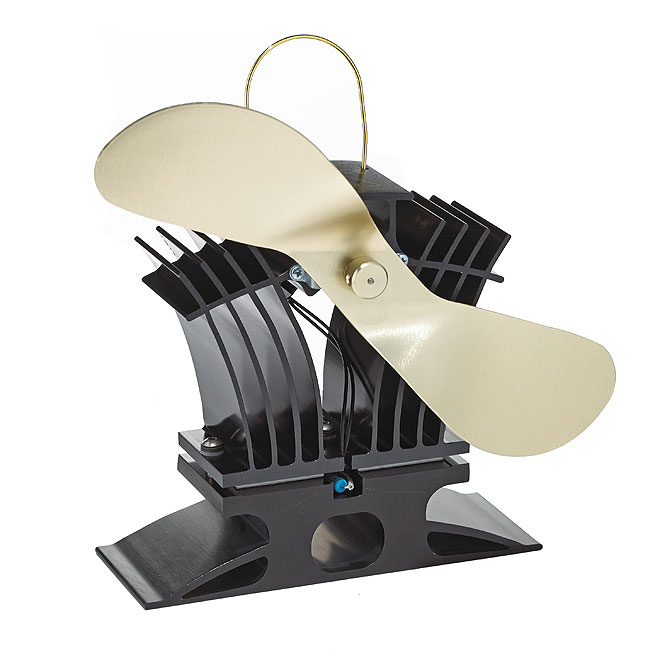 Ventilateur Ecofan pour poêle au granule ou au gaz, noir/or