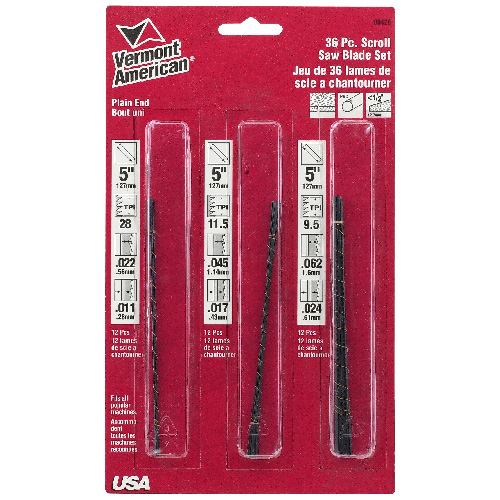 Scroll saw blade set