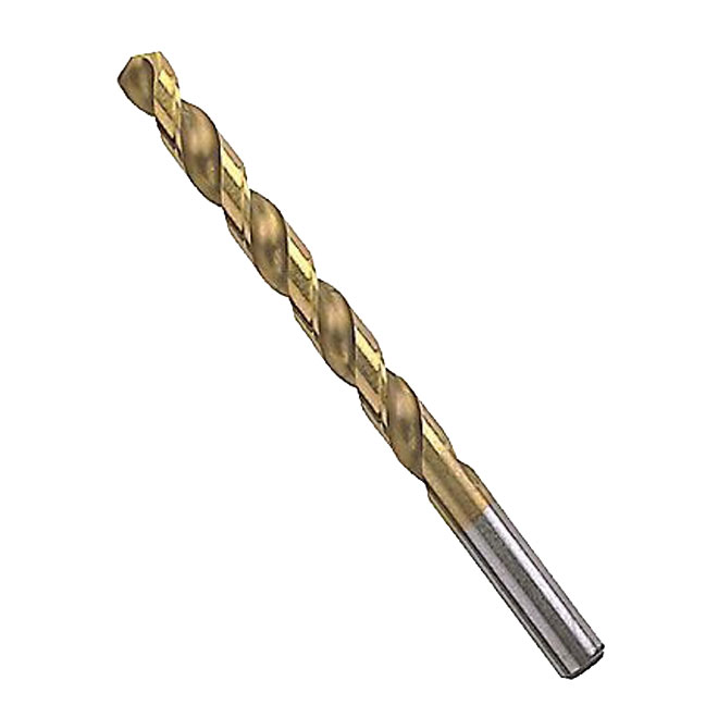 Titanium-Coated Metal Drill Bit - 1/4'' x 4''