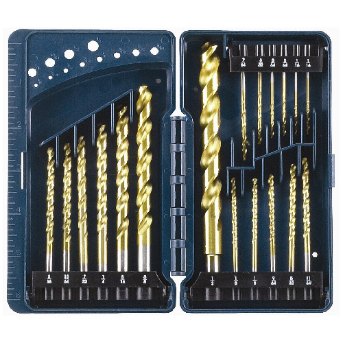 18-pc titanium drill bit set