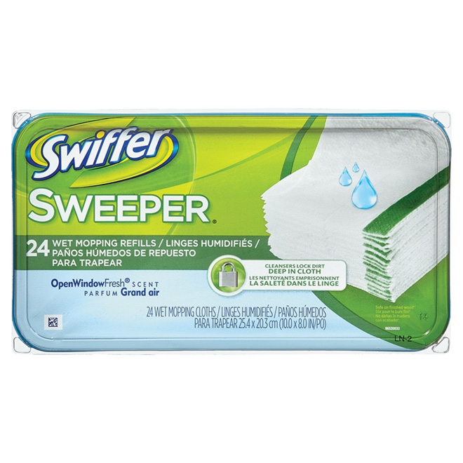 Recharges de linges humides pour balai « Swiffer Sweeper »