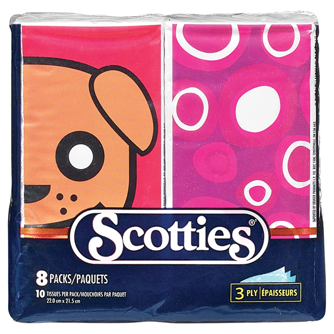 "Pocket Pack" 3-Ply Facial Tissues - 8 Packs