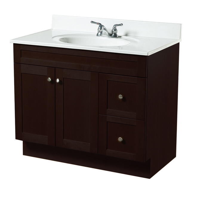 "Everwood" Vanity with 2 Doors and 2 Drawers - Espresso