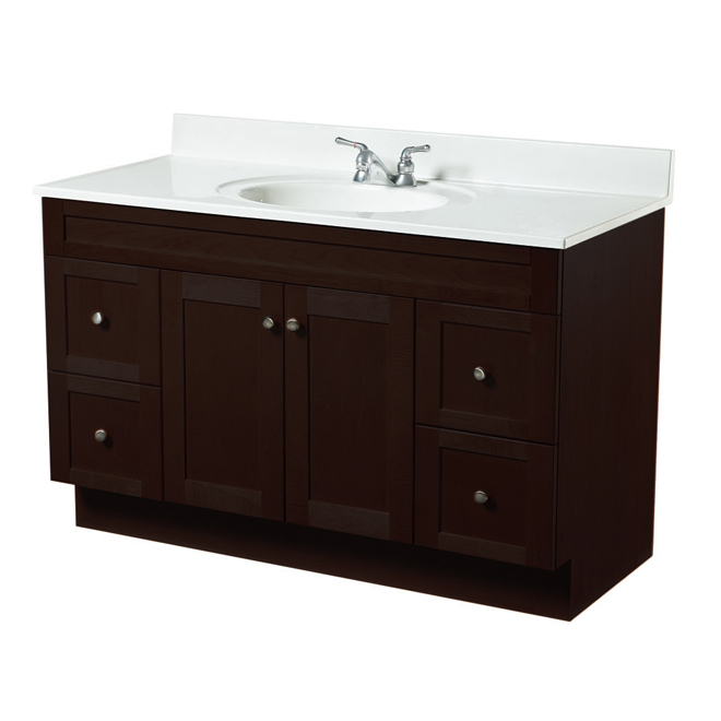"Everwood" Vanity with 2 Doors and 4 Drawers - Espresso