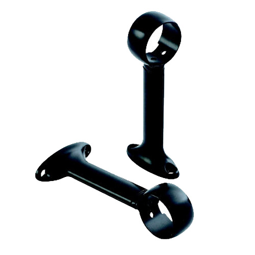 Supports pour tringles à rideaux, noir, paquet de 2