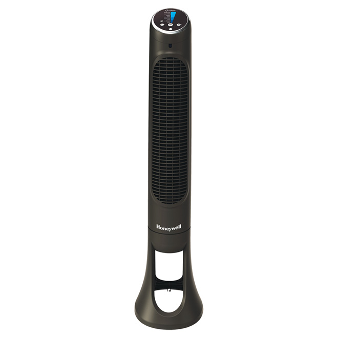 Tower Fan with 8 speeds - Black and Chrome