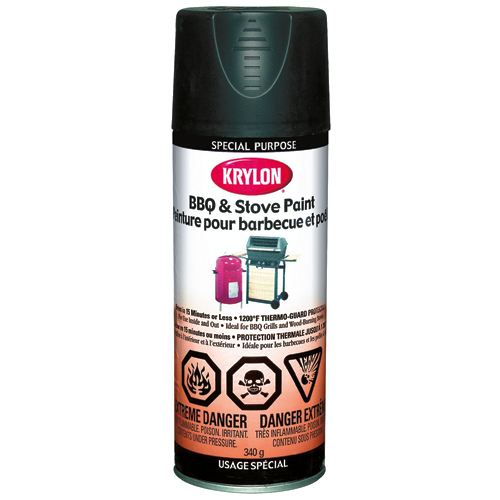 Peinture en aérosol pour barbecue et poêle 340g - Noir