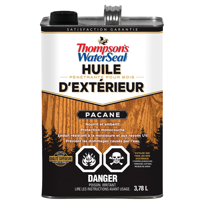 Huile pénétrante pour bois d'extérieur, pacane, 3,78 l